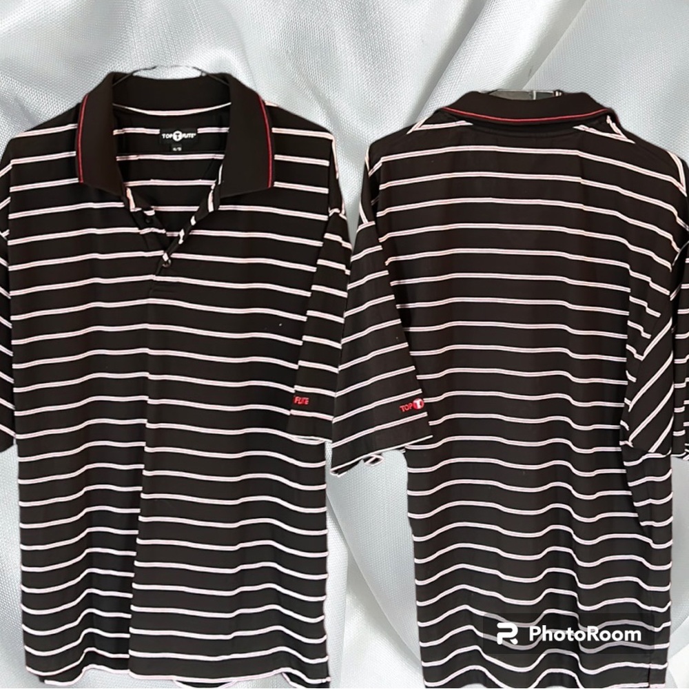 TOP FLITE polo striped t-shirt size extra large